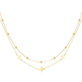 Elegant Multi-Layered Necklace in Silver and Gold