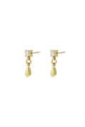 Elegant 14K Gold Plated Rhinestone Drop Earrings