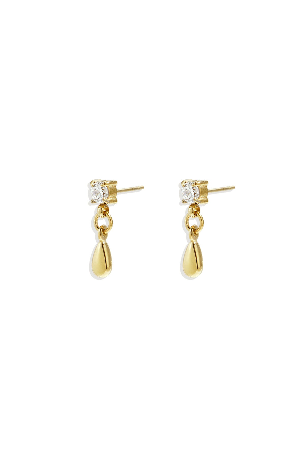 Elegant 14K Gold Plated Rhinestone Drop Earrings