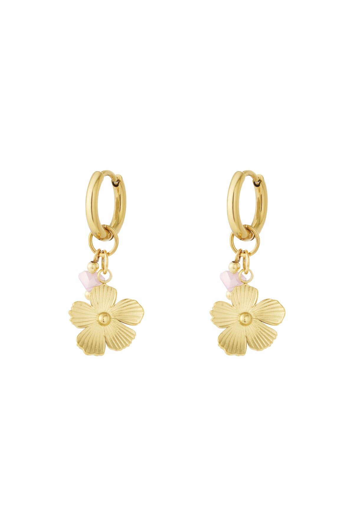 Elegant Pink & Gold Drop Earrings for Spring