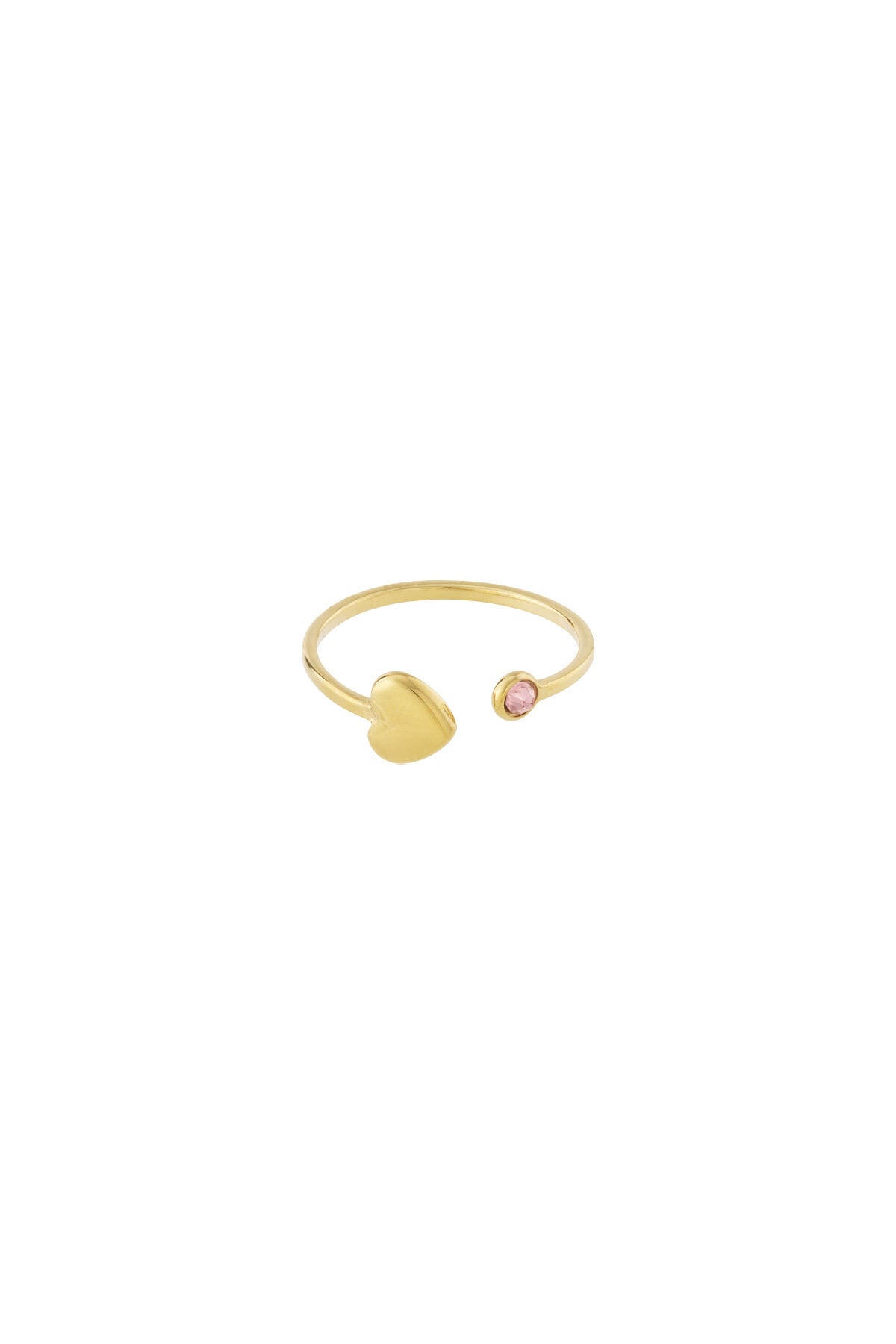 Elegant 14K Gold Plated Heart Ring - All Fit