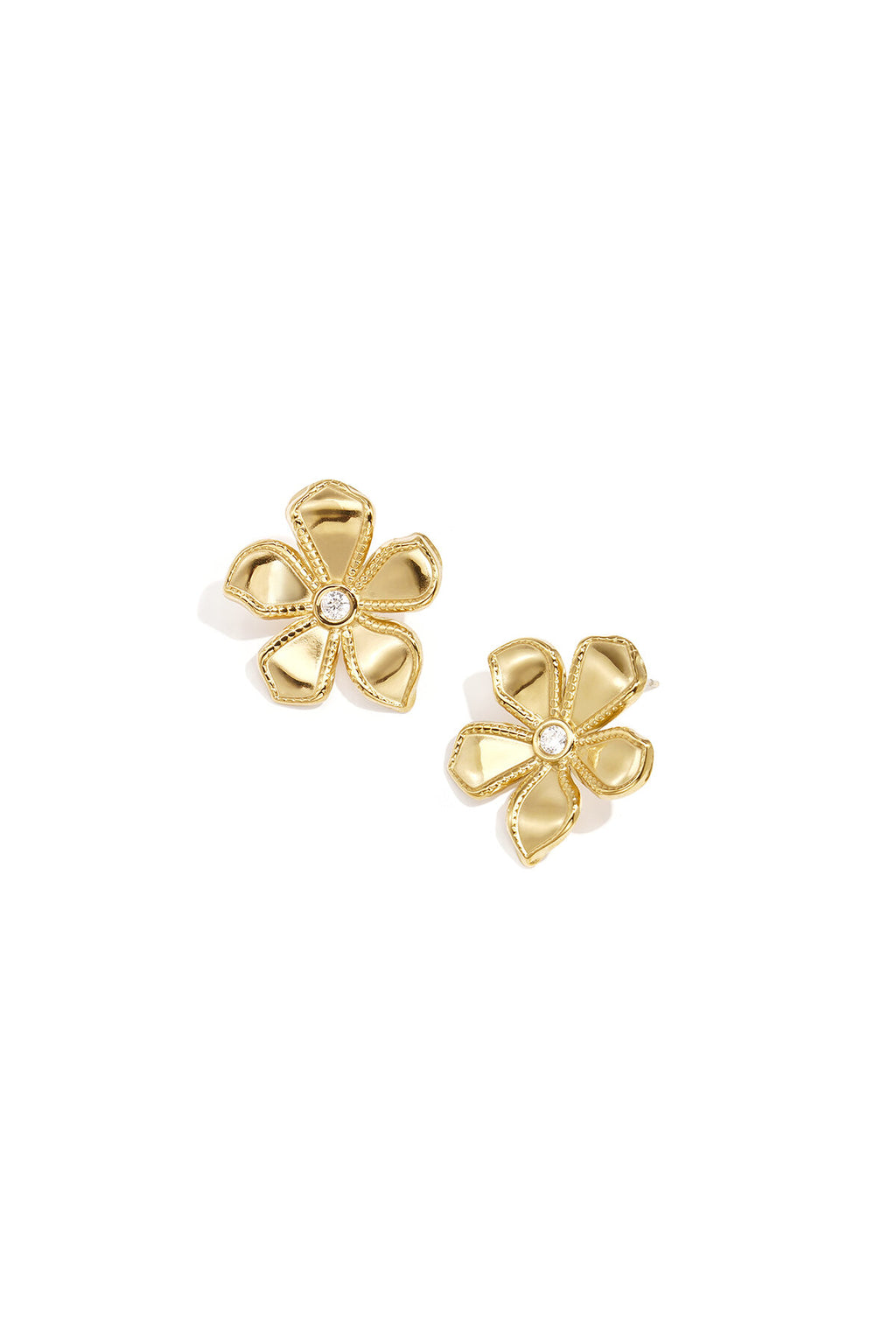 Elegant Gold Color Flower Stud Earrings for Women