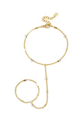 Elegant 14K Gold Plated Hand Chain for Daily Wear